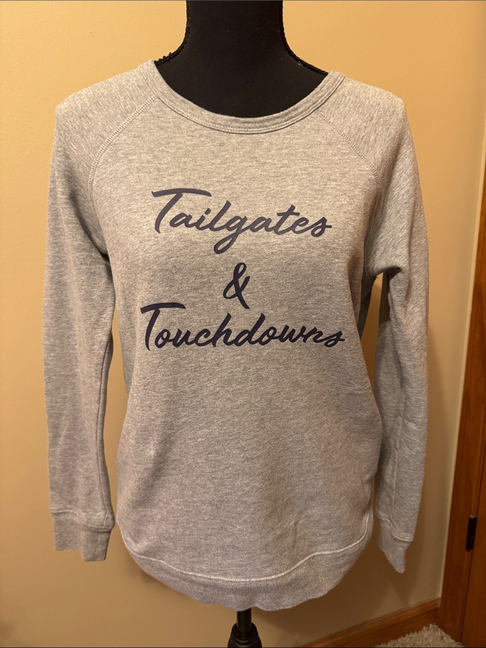 Draper James Gray Crewneck Sweatshirt with Navy Script